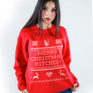 Feliz navidad btchs - Sudadera ugly sweater - Stockholm Co. - Sudadera - otros, sudadera, unisex